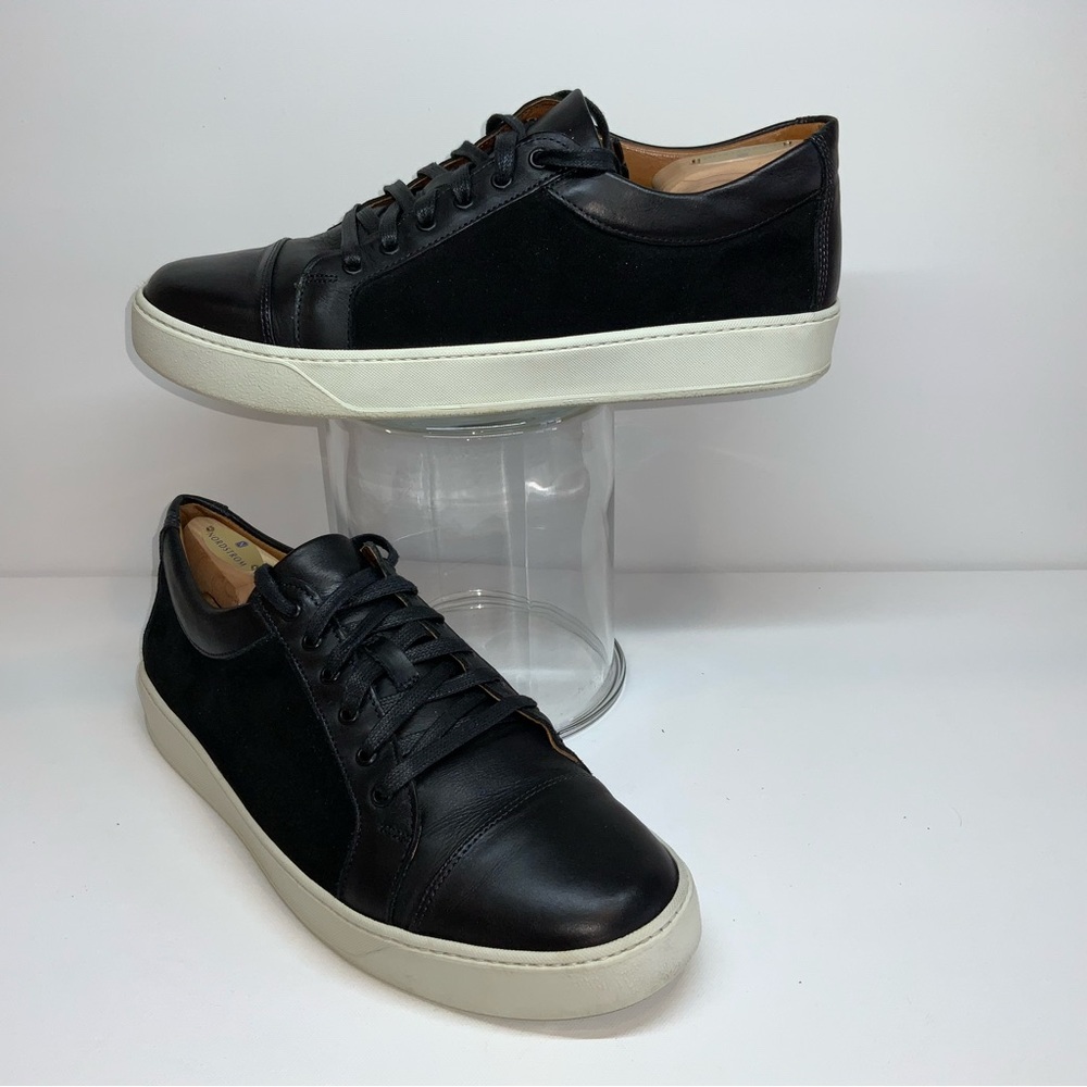 Allen Edmonds Brisbane Black Leather Cap Toe Casual Sneakers Mens 11 D 3732